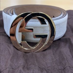 Gucci Leather Trimmed GG Belt